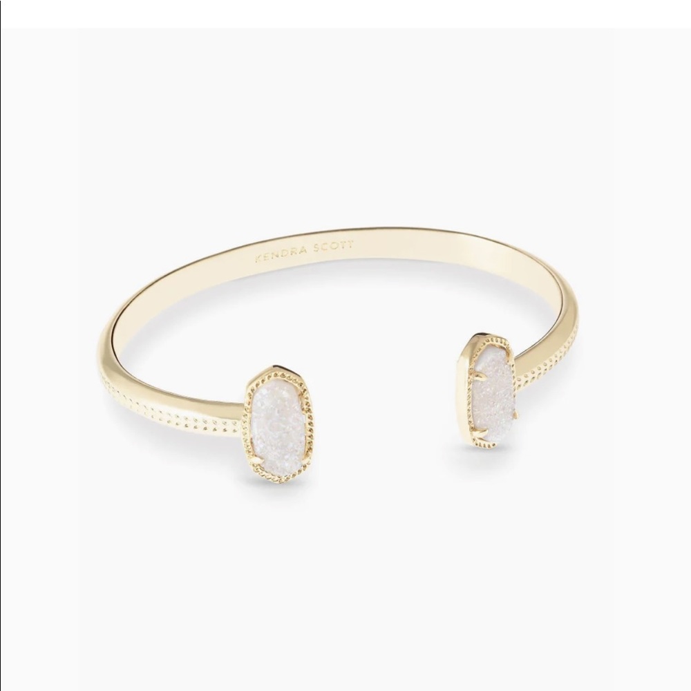 Kendra Scott Elton Gold cuff and Elisa gold pendant set.